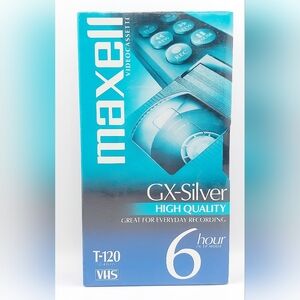 Maxell 214016 T-120 Minute GX-Silver Video Tape 246m New Sealed‎